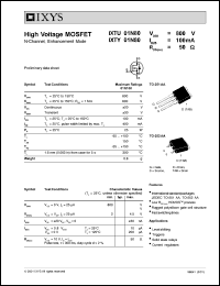 IXTU01N80 datasheet: 800V high voltage MOSFET IXTU01N80