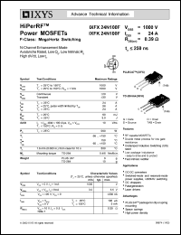 IXFX24N100F datasheet: 1000V HiPerRF power MOSFET IXFX24N100F