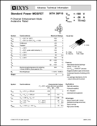 IXTH36P10 datasheet: 100V standard power MOSFET IXTH36P10