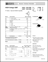 IXSA15N120B datasheet: 1200V high voltage IGBT IXSA15N120B