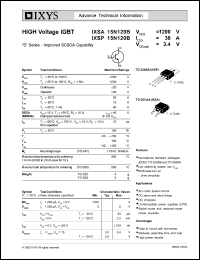 IXSP15N120B datasheet: 1200V high voltage IGBT IXSP15N120B