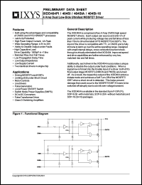 IXDD404PI datasheet: 4Amp dual low-side ultrafast MOSFET driver IXDD404PI