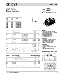 MDO500-14N1 datasheet: 1400V high power diode module MDO500-14N1