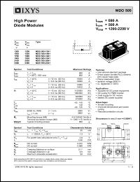 MDO500-16N1 datasheet: 1600V high power diode module MDO500-16N1