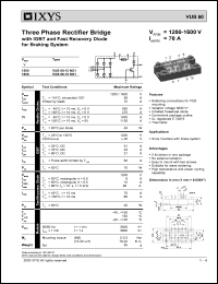 VUB60-12N01 datasheet: 1200V three phase rectifier bridge VUB60-12N01