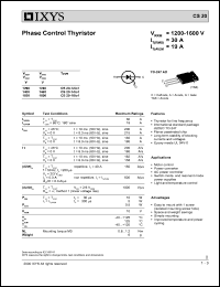 CS20-12IO1 datasheet: 1200V phase control thyristor CS20-12IO1