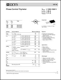 CS30-16IO1 datasheet: 1600V phase control thyristor CS30-16IO1