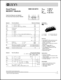 VMK90-02T2 datasheet: 200V dual power MOSFET module VMK90-02T2