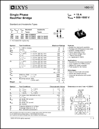 VBO13-16AO2 datasheet: 1600V single phase rectifier bridge VBO13-16AO2