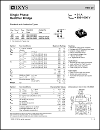 VBO20-12AO2 datasheet: 1200V single phase rectifier bridge VBO20-12AO2