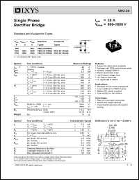 VBO25-08NO2 datasheet: 800V single phase rectifier bridge VBO25-08NO2