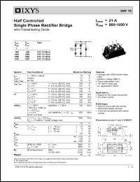 VHF15-12IO5 datasheet: 1200V half controlled single phase rectifier bridge VHF15-12IO5
