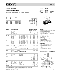 VUC25-14GO2 datasheet: 1400V half controlled single phase rectifier bridge VUC25-14GO2