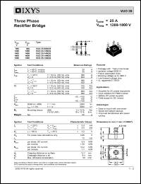 VUO25-14NO8 datasheet: 1400V three phase rectifier bridge VUO25-14NO8