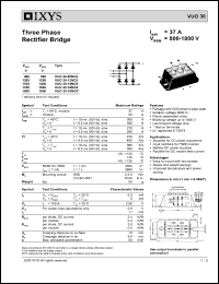 VUO30-08NO3 datasheet: 800V three phase rectifier bridge VUO30-08NO3