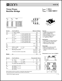 VUO35-14NO7 datasheet: 1400V three phase rectifier bridge VUO35-14NO7