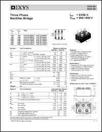 VUO82-16NO7 datasheet: 1600V three phase rectifier bridge VUO82-16NO7