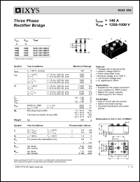 VUO105-12NO7 datasheet: 1200V three phase rectifier bridge VUO105-12NO7