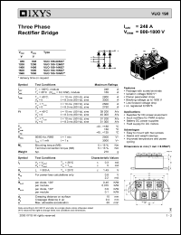 VUO190-14NO7 datasheet: 1400V three phase rectifier bridge VUO190-14NO7
