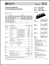 MCD56-16IO1 datasheet: 1600V thyristor modules thyristor/diode module MCD56-16IO1