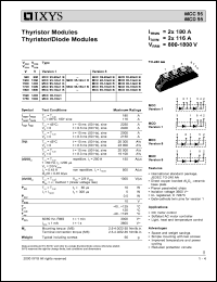 MCC95-08IO8B datasheet: 800V thyristor modules thyristor/diode module MCC95-08IO8B