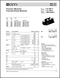 MCC310-08IO1 datasheet: 800V thyristor modules thyristor/diode module MCC310-08IO1