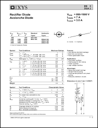 DSA2-16A datasheet: 1600V rectifier diode, avalanche diode DSA2-16A