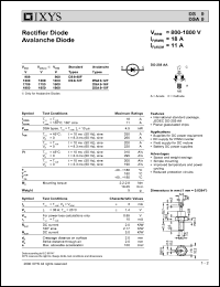 DSA2-18F datasheet: 1800V rectifier diode, avalanche diode DSA2-18F