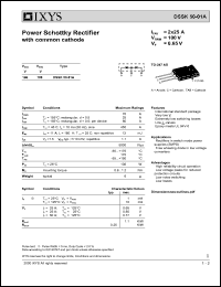 DSSK50-01A datasheet: 100V power schottky rectifier with common cathode DSSK50-01A