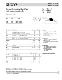 DSSK20-013A datasheet: 130V power schottky rectifier with common cathode DSSK20-013A