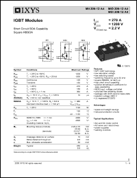 MII200-12A4 datasheet: 1200V IGBT module MII200-12A4