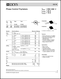 CS19-12HO1S datasheet: 1200V phase control thyristor CS19-12HO1S