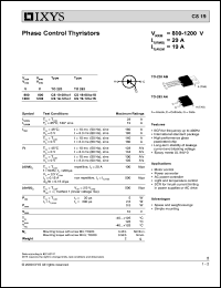 CS19-08HO1S datasheet: 800V phase control thyristor CS19-08HO1S