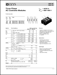 VWO95-12IO7 datasheet: 1200V three phase AC controller module VWO95-12IO7