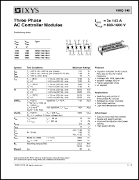VWO140-16IO1 datasheet: 1600V three phase AC controller module VWO140-16IO1