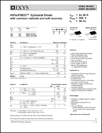 DSEC60-03AR datasheet: 300V HiPerFRED epitaxial diode with soft recovery DSEC60-03AR