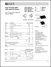 IXDH30N120 datasheet: 1200V high voltage IGBT with optional diode IXDH30N120