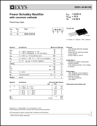 DSSK40-0015B datasheet: 1600V power schottky rectifier with common cathode DSSK40-0015B