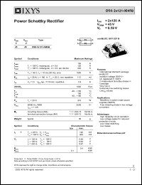 DS2X121-0045B datasheet: 45V power schottky rectifier DS2X121-0045B