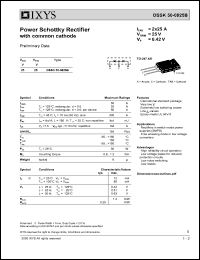 DSSK50-0025B datasheet: 25V power schottky rectifier with common cathode DSSK50-0025B