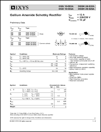 DGSK20-022A datasheet: 220V gallium arsenide schottky rectifier DGSK20-022A