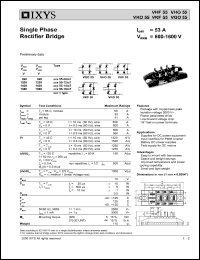 VHF55-12IO7 datasheet: 1200V single phase rectifier bridge VHF55-12IO7