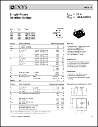 VBO22-16NO8 datasheet: 1600V single phase rectifier bridge VBO22-16NO8