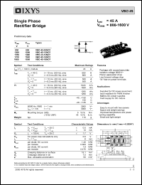 VBO45-14NO7 datasheet: 1400V single phase rectifier bridge VBO45-14NO7