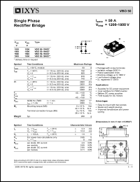 VBO50-14NO7 datasheet: 1400V single phase rectifier bridge VBO50-14NO7