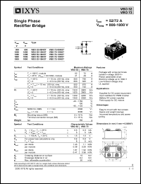 VBO52-08NO7 datasheet: 800V single phase rectifier bridge VBO52-08NO7