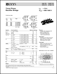 VVZ70-14IO7 datasheet: 1400V three phase rectifier bridge VVZ70-14IO7