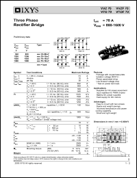 VVZF70-14IO7 datasheet: 1400V three phase rectifier bridge VVZF70-14IO7