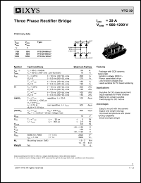VTO39-06HO7 datasheet: 600V three phase rectifier bridge VTO39-06HO7