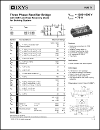 VUB71-12NO1 datasheet: 1200V three phase rectifier bridge VUB71-12NO1